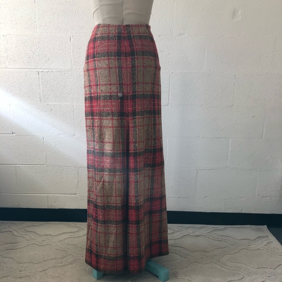 Valentino Plaid Wool Front split maxi skirt sz: 12 NWT - Picture 13 of 14